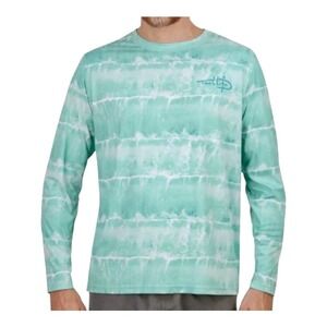 Reel Life UV Fishing Shirt Long Sleeve Performance Aqua Sky Dye Men‎ Size Large